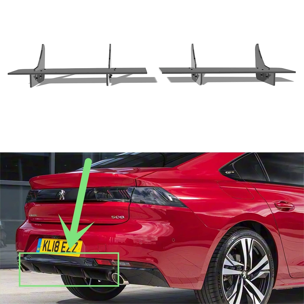 

For Peugeot 508 Sedan GT/Line 2018--2023 Year Rear Diffuser Bumper Lips Spoiler Splitter Body Kit Accessories