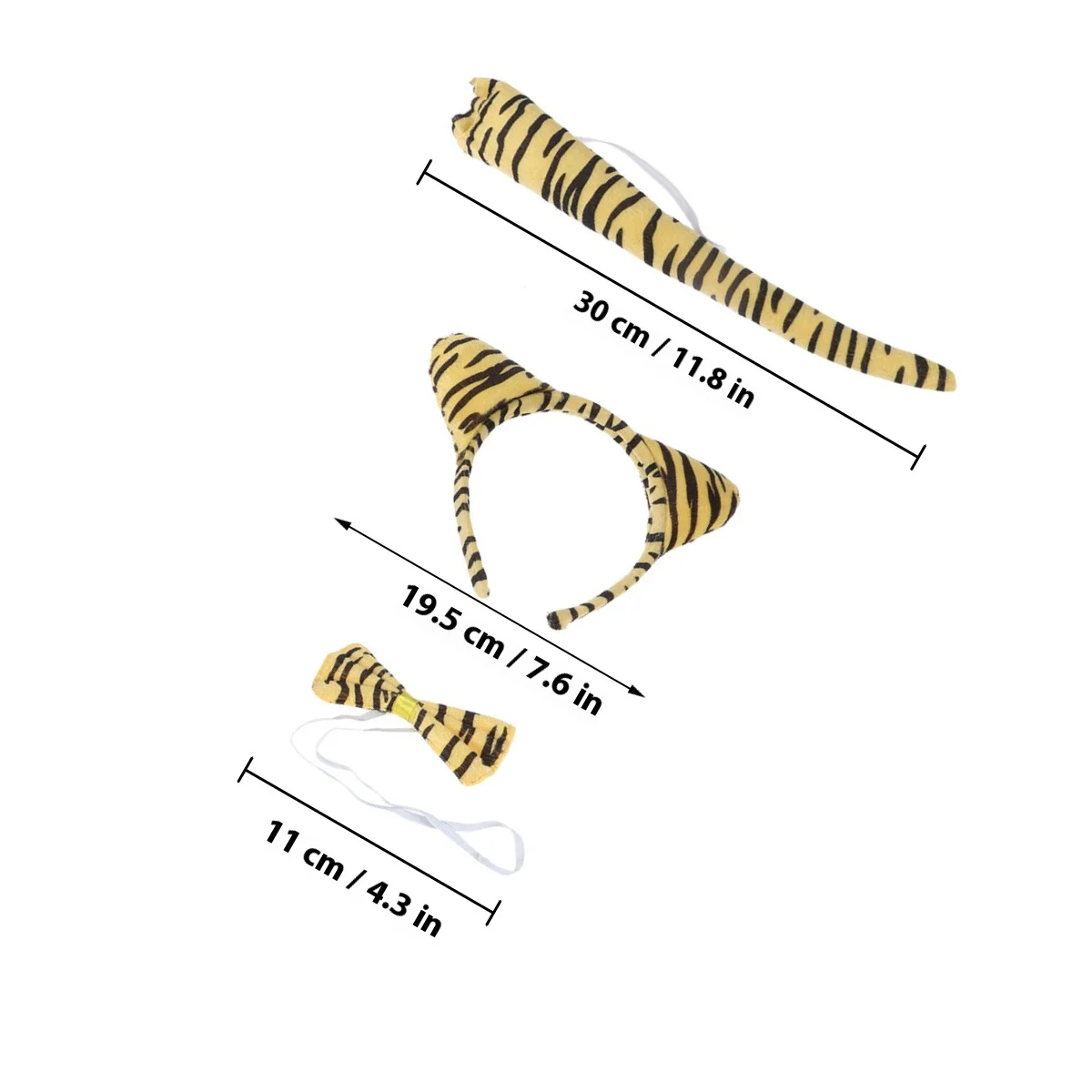 Tijger hoofdband stropdas staart kostuum accessoire set kinderen cosplay prop voor Halloween Party maskerades carnaval fancy dress