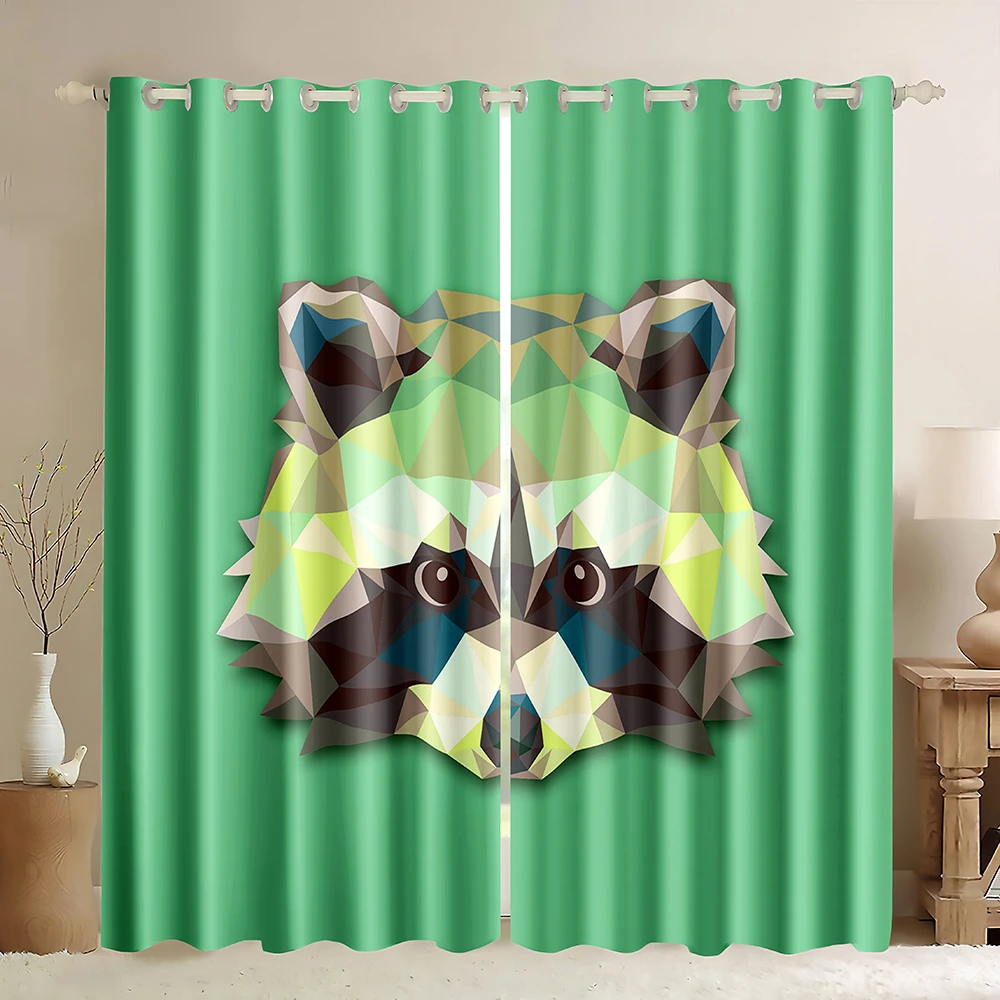 Abstract Window Curtains,3D Graphic Squares Pattern Modern Mosaic Geometric Design, Blackout Curtains 1 Panel for Living Room