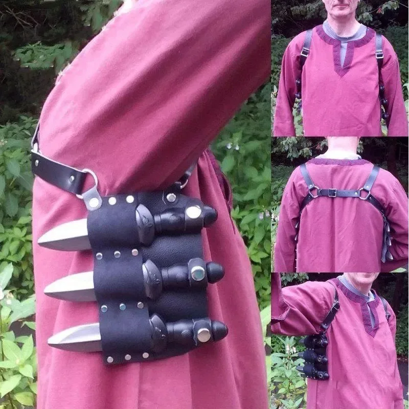 

Medieval Underarm Throwing Knifes Holster Sheath Ninja Hidden Kunai Scabbard Case Tactical Combat Hunting Cover Steampunk Props
