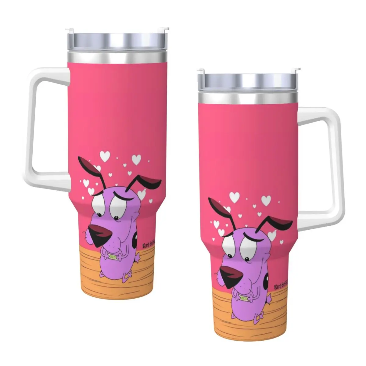 

C-Courage Cowardly Dog Стакан из нержавеющей стали Дорожные автомобильные кружки Термокружка Сохранение тепла Холодный и горячий чай с молоком Бутылка для воды