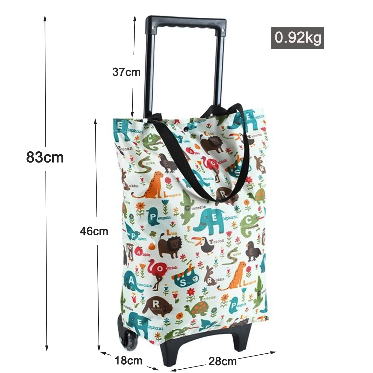 Large Foldable Reusable Trolley Shopping Bag On Wheels Folding Shopping Cart With Wheel Cloth Fabric Grocery Bag For Supermarket