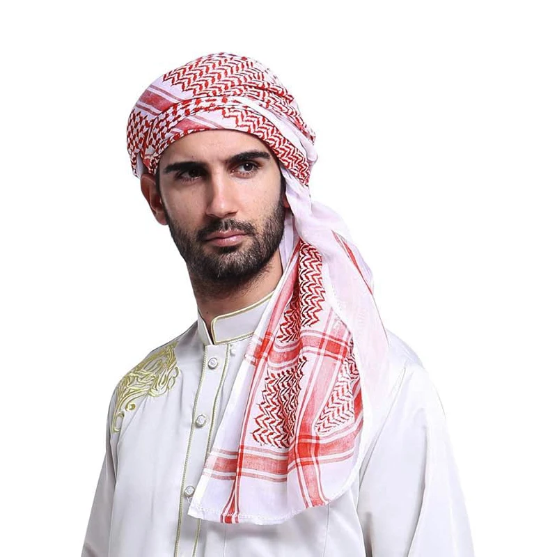 

Men's Large Arab Headscarf Shawl Muslim Headcover Shawl Fashion Casual Arabic Scarf for Men