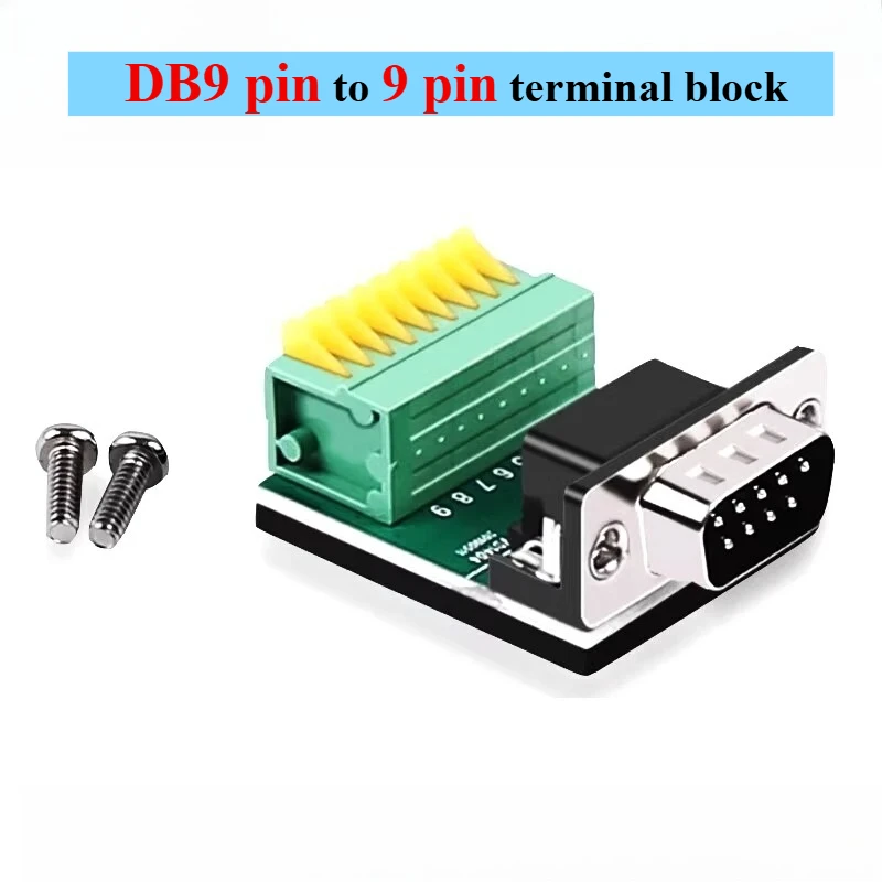 DB9 Solderless Terminal Block Breakout Board, Male & Female D-SUB 9Pin Adapter for RS232 RS422 RS485 TTL Serial Communication