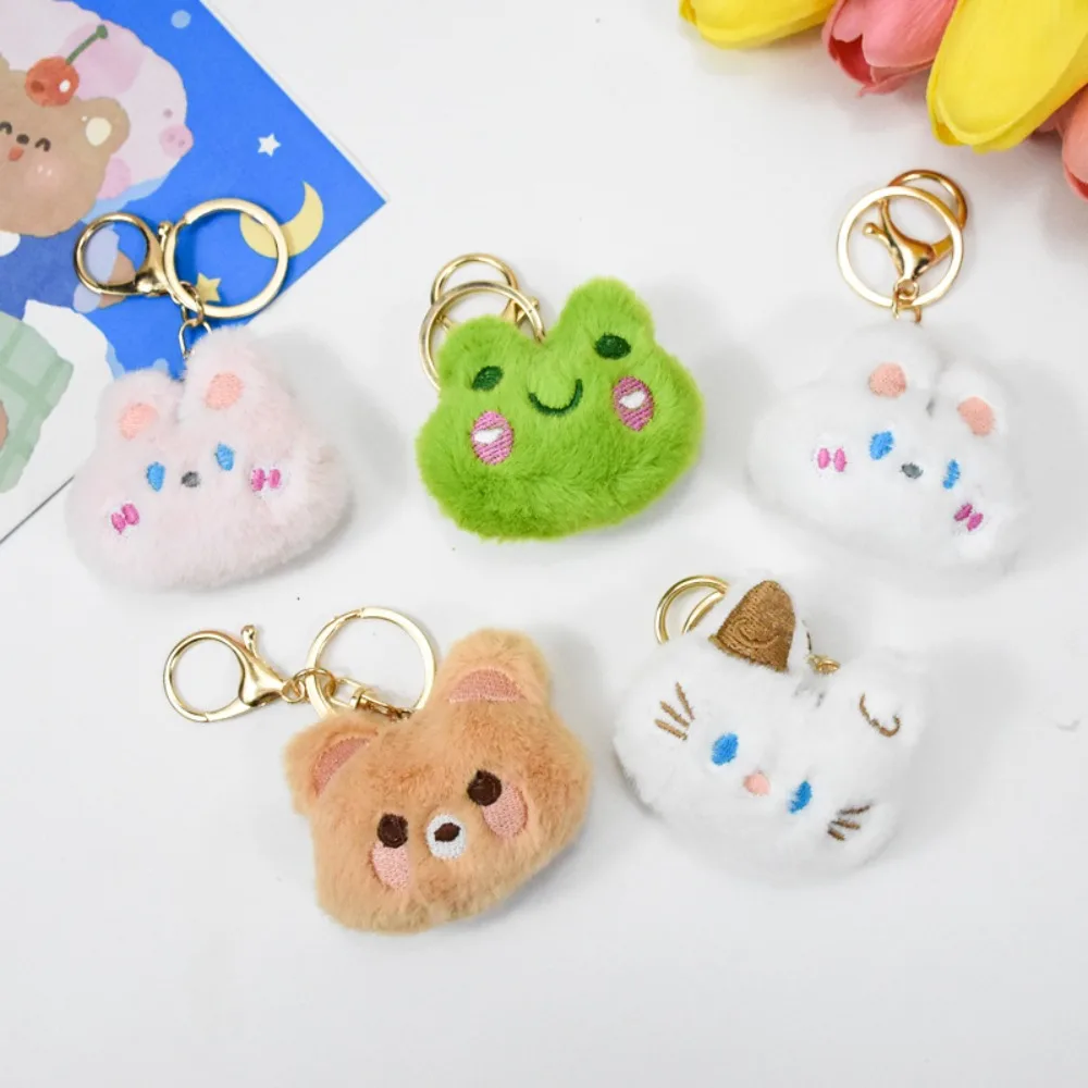 Plush Cartoon Stuffed Plush Keyring Toy Stuffed Backpack Pendant Ornaments Frog Pendant Bags Decor Rabbit Frog Doll Keychain