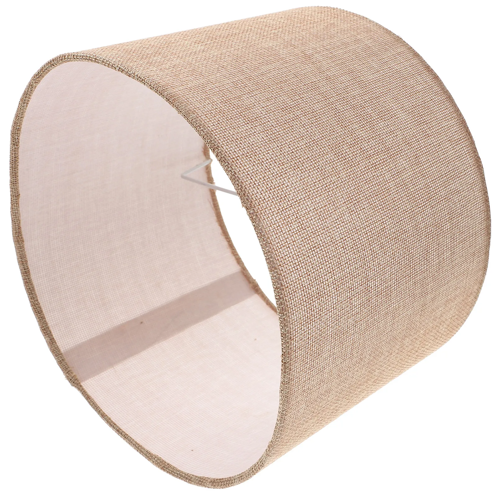 

Cylindrical Lamp Shade for Table Desk Floor Lamp Rustic Fabric Metal Light Cover Bedroom Living Room Study Easy Installation