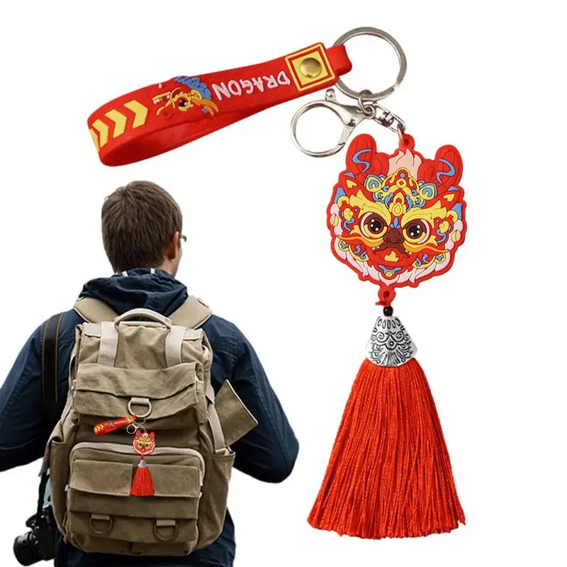 Chinese Dragon Keyring Car Decoration Key Chain Pendant Backpack Decoration Jewelry Kids Gift For Car Key Chain Shoulder  Bag