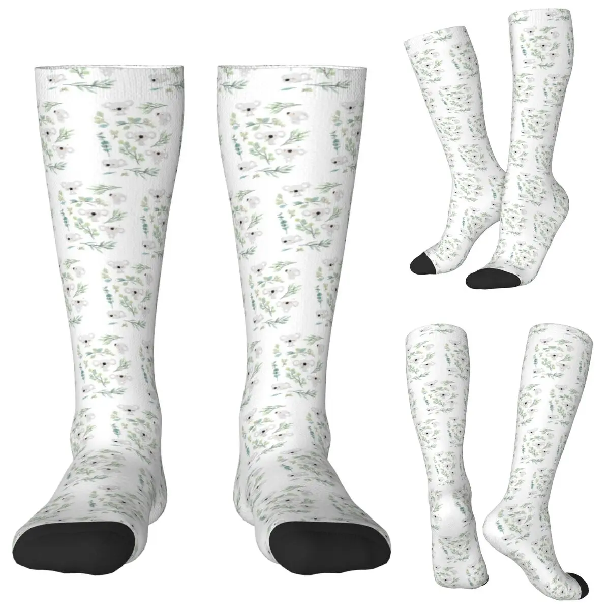 

Носки с рисунком коалы и эвкалипта, чулки в стиле Харадзюку, всесезонные длинные носки, аксессуары для мужчин и женщин, рождественские подарки