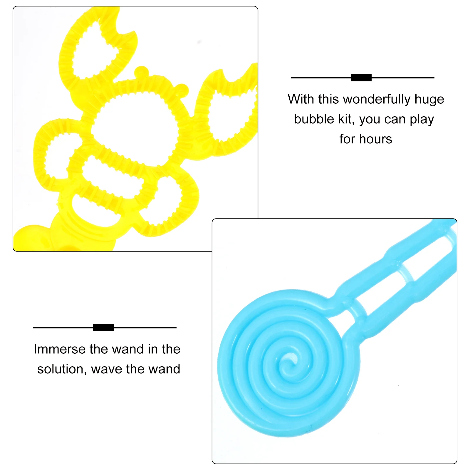 3er-Set Stick Maker Wands Suite Bunte Outdoor-Blasenherstellung, kindersicher