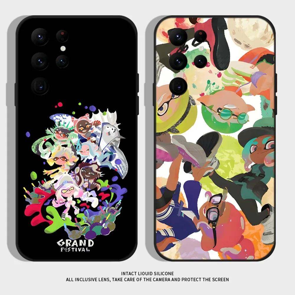 

S-SplatoonS Game Phone Case For Samsung S24,S22 Ultra,S20,S30 plus,S22 plus,S23,S30 ultra 5G Silicone Cover