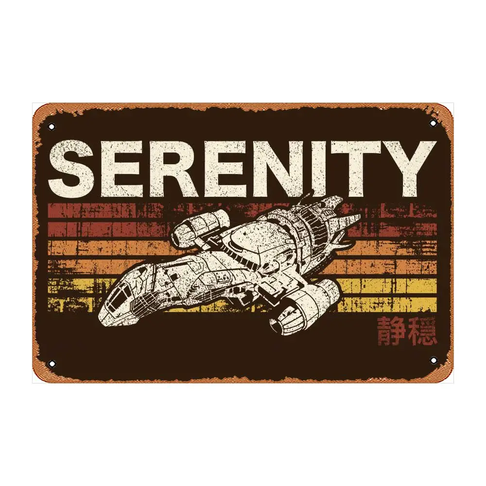 Metallblechschild – Vintage Serenity Metallschild für Café, Bar, Zuhause, Wanddekoration