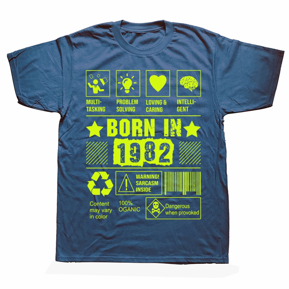 Lustige Grafik-T-Shirts mit Aufschrift „Born In 1982“, Multi-Tasking, Problemlösung, für Männer und Frauen, Humor, Streetwear, kurzärmelig, lockere Kleidung – Detail 2