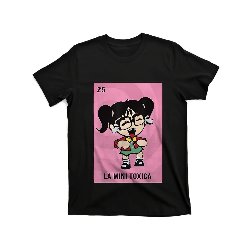 Unisex Short Sleeve Graphic T-Shirt, Cartoon Girl Character Print With Glasses And Pigtails, Casual Streetwear Top, Pink Background Design, Summer Fashion Tee