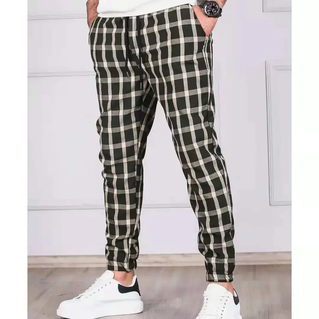 Pantaloni casual a righe da uomo personalizzabili