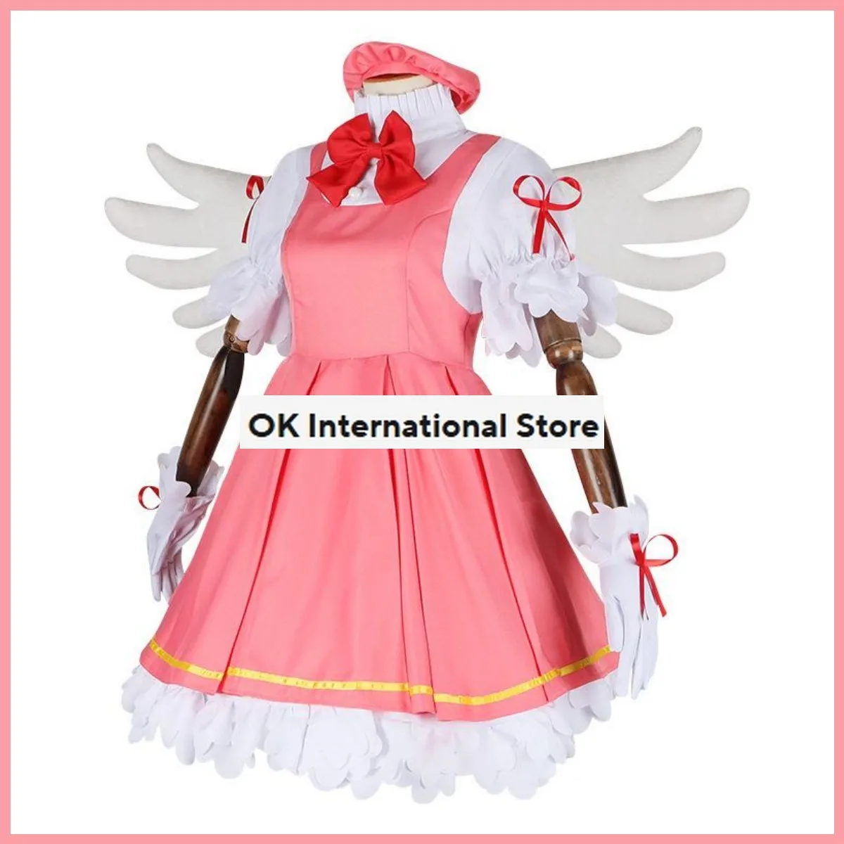 Anime Magic Card Captor Sakura Cardcaptor CCS Kinomoto Sakura Cosplay disfraz peluca uniforme de lucha mujer traje de fiesta Kawaii