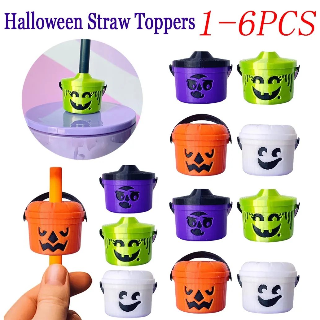 

1-6 шт. креативные ведра для Хэллоуина, соломенные топперы, забавное украшение в виде тыквы, праздничное украшение для дома, искусственная соломенная защита