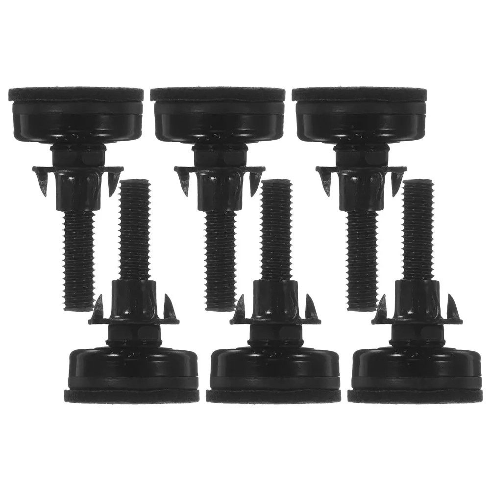 

6 Pcs Furniture Levelers Heavy Duty Adjustable Feet Desk Legs Black Base Screw Kit Leveling Extend Sturdy T Shape Nuts Bolts