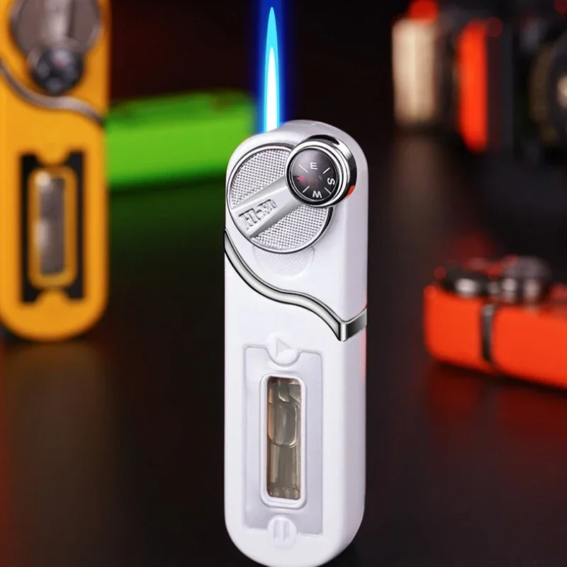 Creative Rocker Arm Direct Charge with Compass Multi functional Lighter Transparent and Visible Air Chamber Mini Easy to Carry