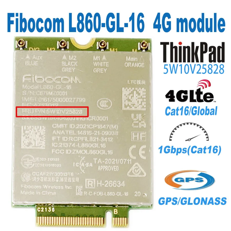 WDXUN For Fibocom L860-GL-16 5W10V25828 for T14 T14s L14 L15 P14S P15V X13 Yoga Gen3 X1 Nano Gen2 T16 P16S Gen1