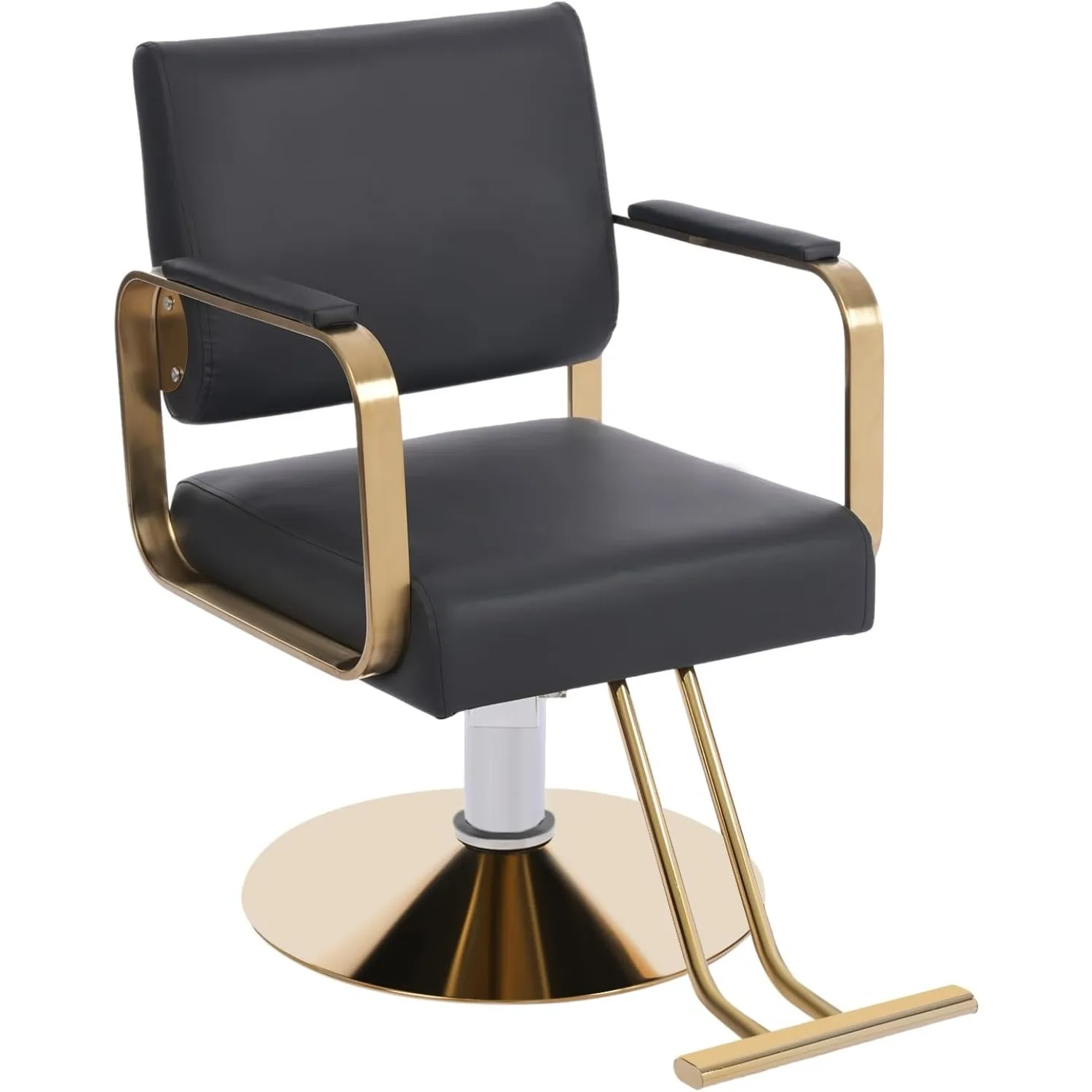 

Black and Gold Barber Salon Chair 360° Rotatable Salon Chair Adjustable Lift Height Stylist Chair Professional Barber Chair