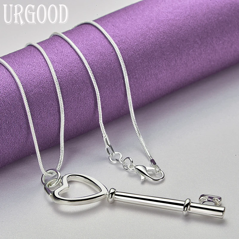 925 Sterling Silver Exquisite Heart Shaped Handle Key-Shaped Set For Women Birthday Party Engagement Wedding Gift