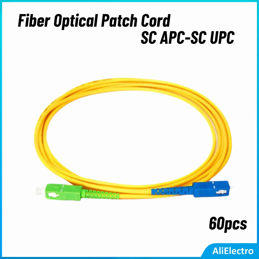 

60pcs Fiber Optic Jumper SC APC SC UPC 1M 2M 3M Simplex Singlemode LSZH Optic Patch Cord Cable 3.0mm