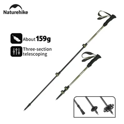 Naturehike 2023 New Trekking Poles Ultralight Full Carbon Fiber 1pcs Telescopic Stick 4 Season Camping Hiking Walking Sticks