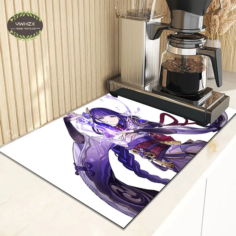 

Genshin Impact Kitchen Drain Pad Quick Absorbent Home Decor Print Placemat Tableware Cup Bottle Sink Waterproof Non-slip Mats