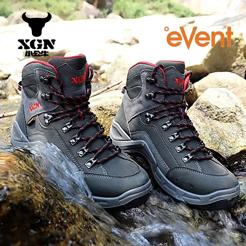 XGN EVENT Waterproof Hiking shoes Men hunting Boots Tactical Desert Combat Ankle trekking Boots Male Women warm Leather Sneakers