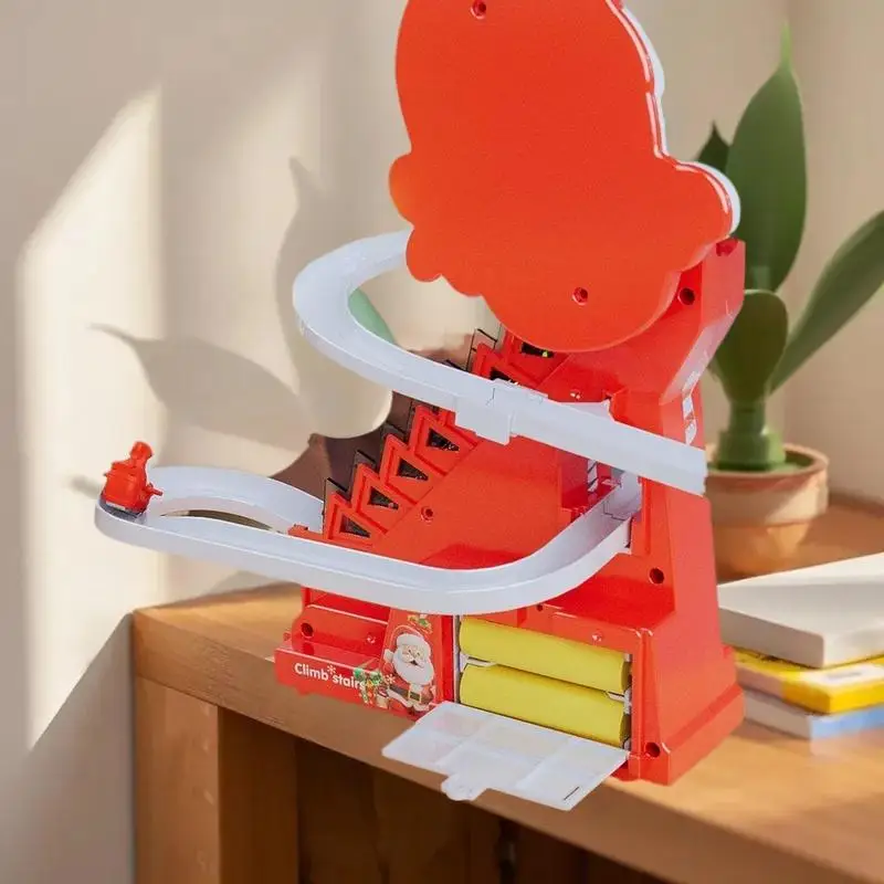 قاعدة رجل الثلج الكهربائية من سانتا - لعبة نشاط موسيقية مضيئة لشرائح سلالم الأطفال، هدية عيد الميلاد للأولاد والبنات #5