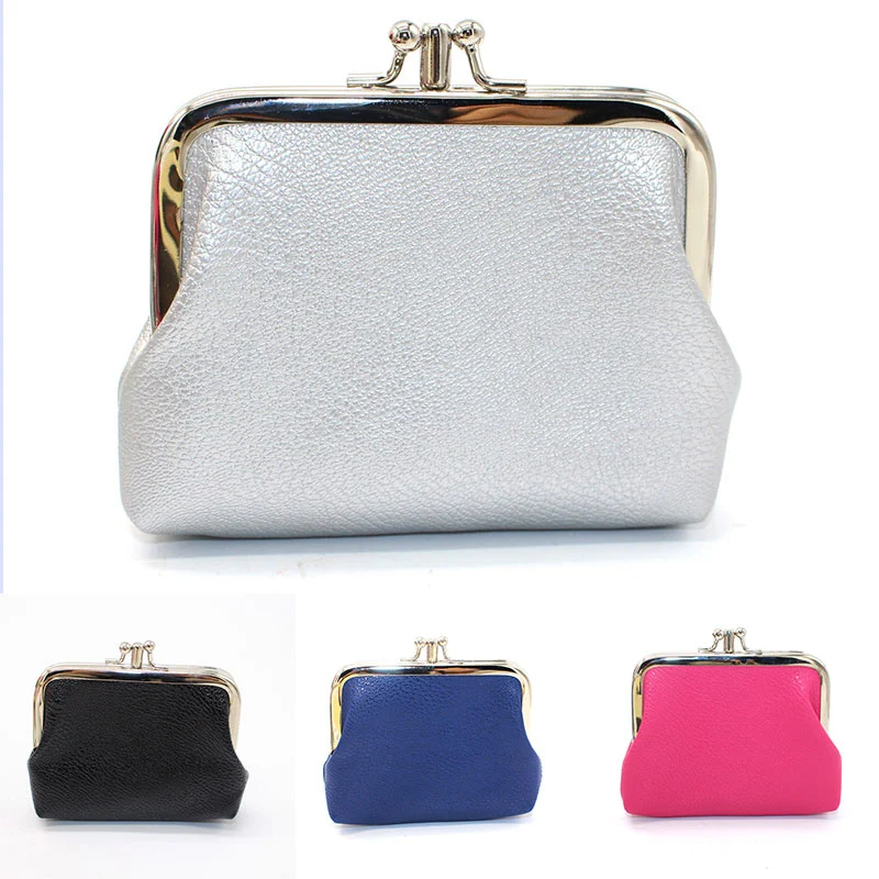 Mini carteras para mujer, Cartera de cuero PU, monedero, monedero, hebilla, tarjetero pequeño de Color sólido, monederos para niñas de doble capa, nuevo