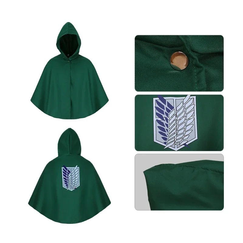أنيمي هجوم عباءة Shingeki لا كيوجين الكشافة الفيلق تأثيري حلي الأخضر كيب فانتازيا هالوين الأنثوية