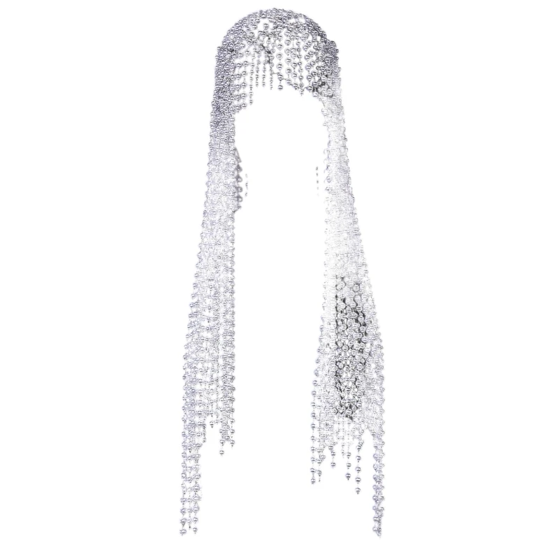 Belly Dance Artificial Pearl Head Chain Hat for NightClub Masquerades Hairchain Carnivals Headpiece Formal Hair Decors