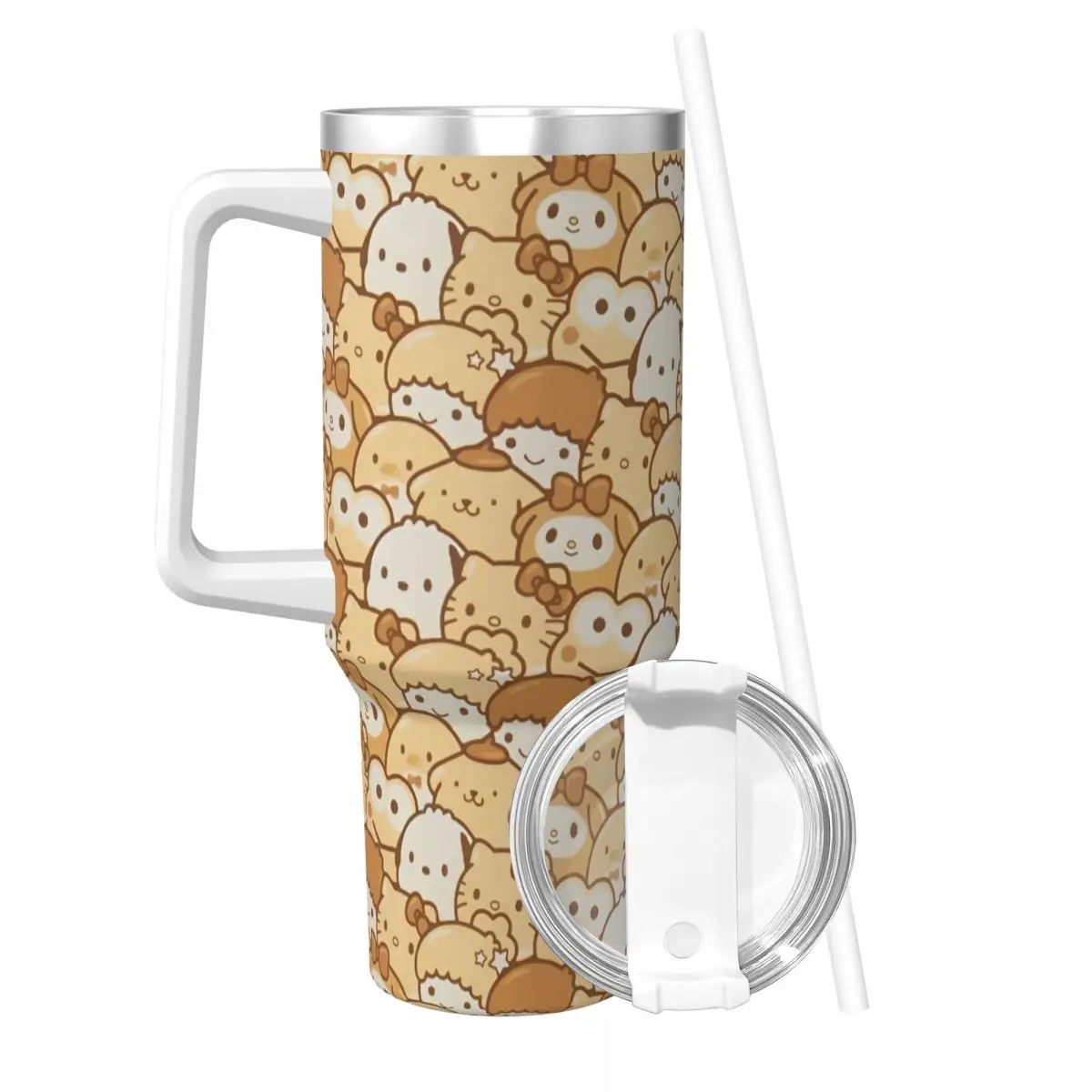 Pom Pom Purin Stainless Steel Tumbler Camping Mugs Cup 40oz Coffee Mug Portable Cold Drink Milk Tea Water Bottle