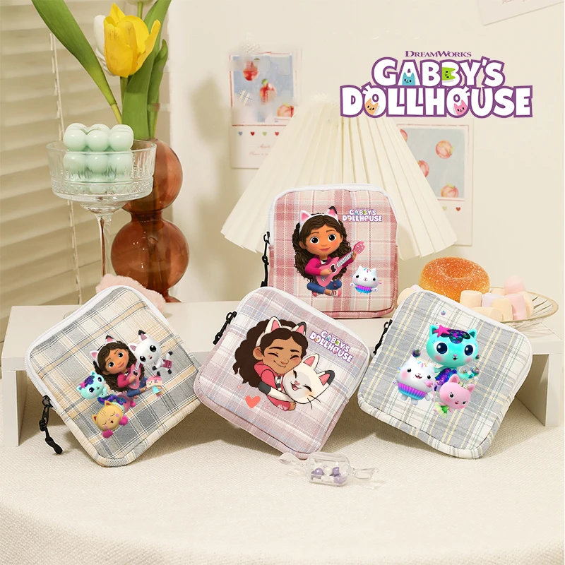 

Gabby Dollhouses Storage Bags Grils Coin Purse Earphones Data Cable Small Bag Lipstick Bags Female Portable Sanitary Napkin Bag