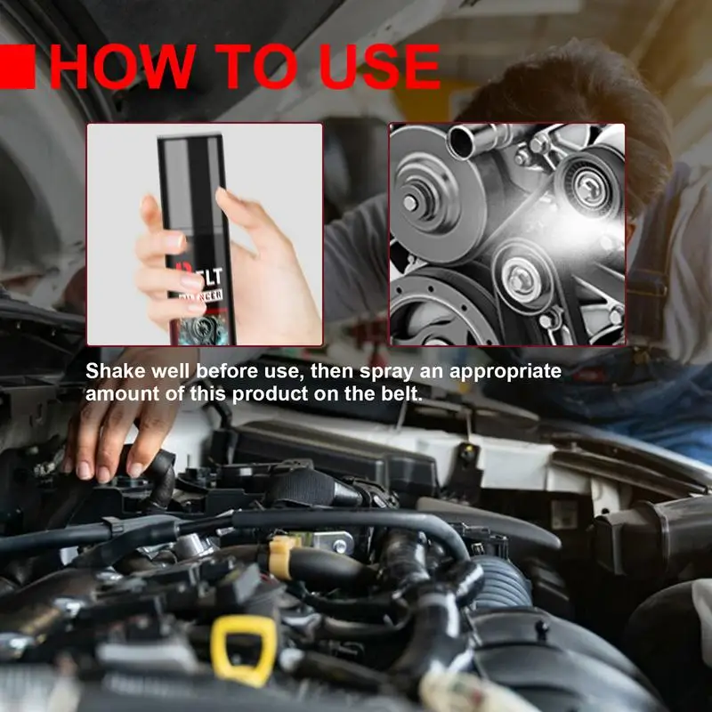 100ml Belt Noise Spray Automotive Prolongs Belt Life Spray-On Dressing Spray Car Rubber Seal Belt Softening Lubrication Spray image 3