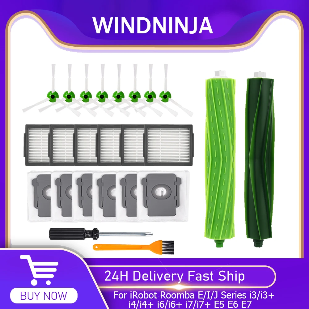 Accessories For iRobot Roomba i3 i3+ i4 i4+ i6 i6+ i7 i7+ i8 i8+ E5 E6 E7 Vacuum Cleaner Robot Main/Side Brush Filter Dust Bag