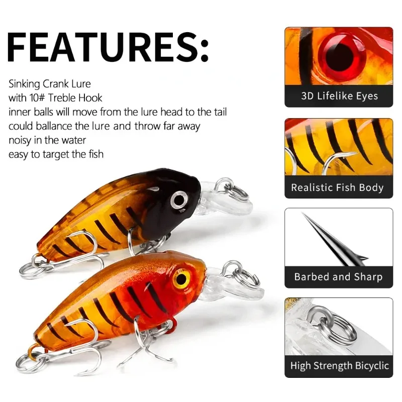Random Color 1PC 4.5cm Bionic Lures Plastic Bionic Lures Bionic Lures Fishing Bait Fishing Lure