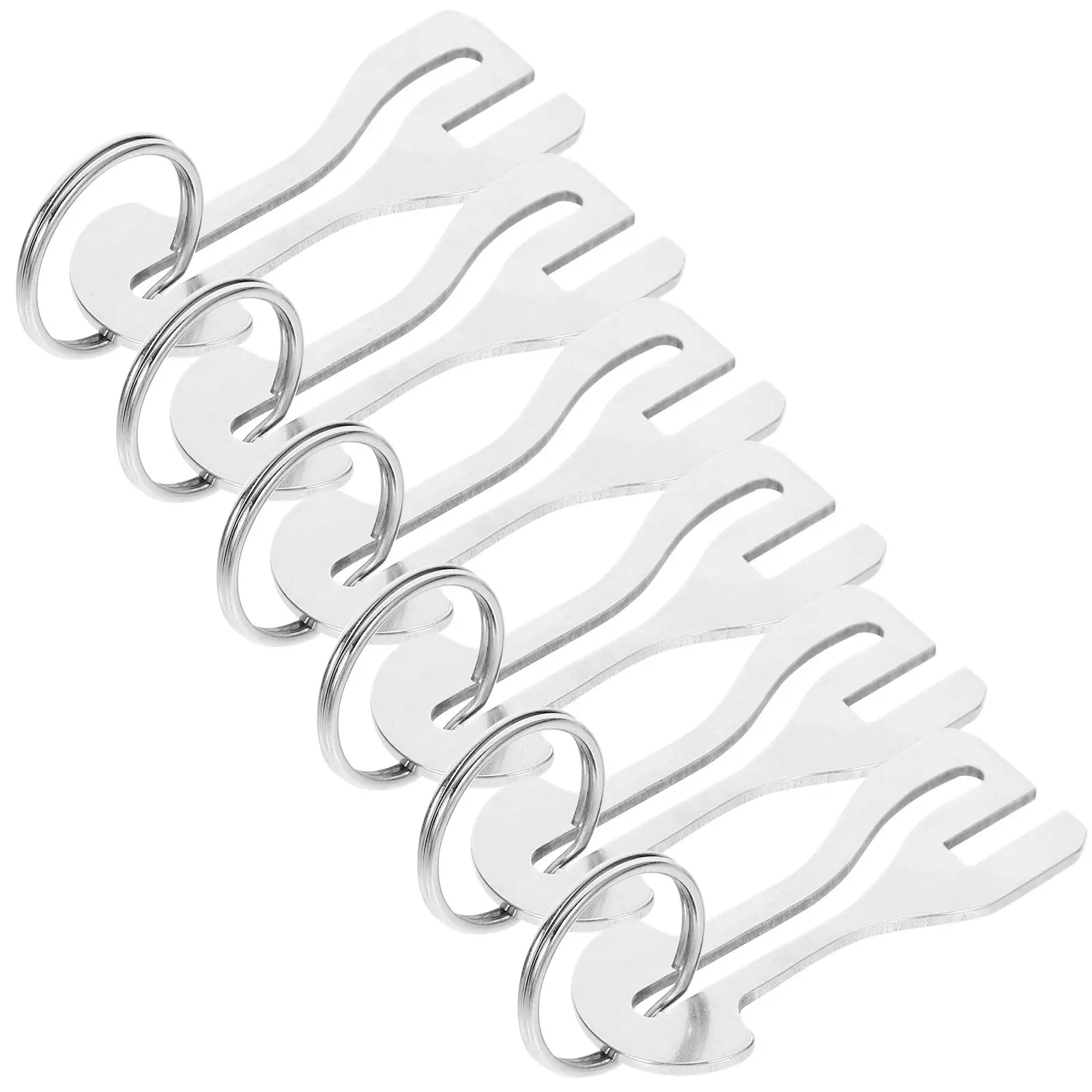 6Pcs Shopping Trolley Token Pendant Keychain Charm Stainless Steel Key Ring Anti-Lost Token Portable Hanging Pendant for DIY