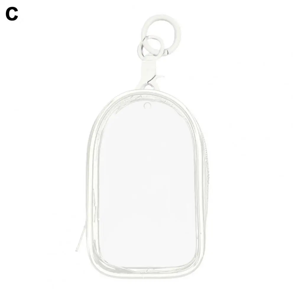 Transparent Bag with Fur Balls Waterproof Thicken Transparent Keychain Organizer Bag for 3d Figure Display Mystery Toy Storage