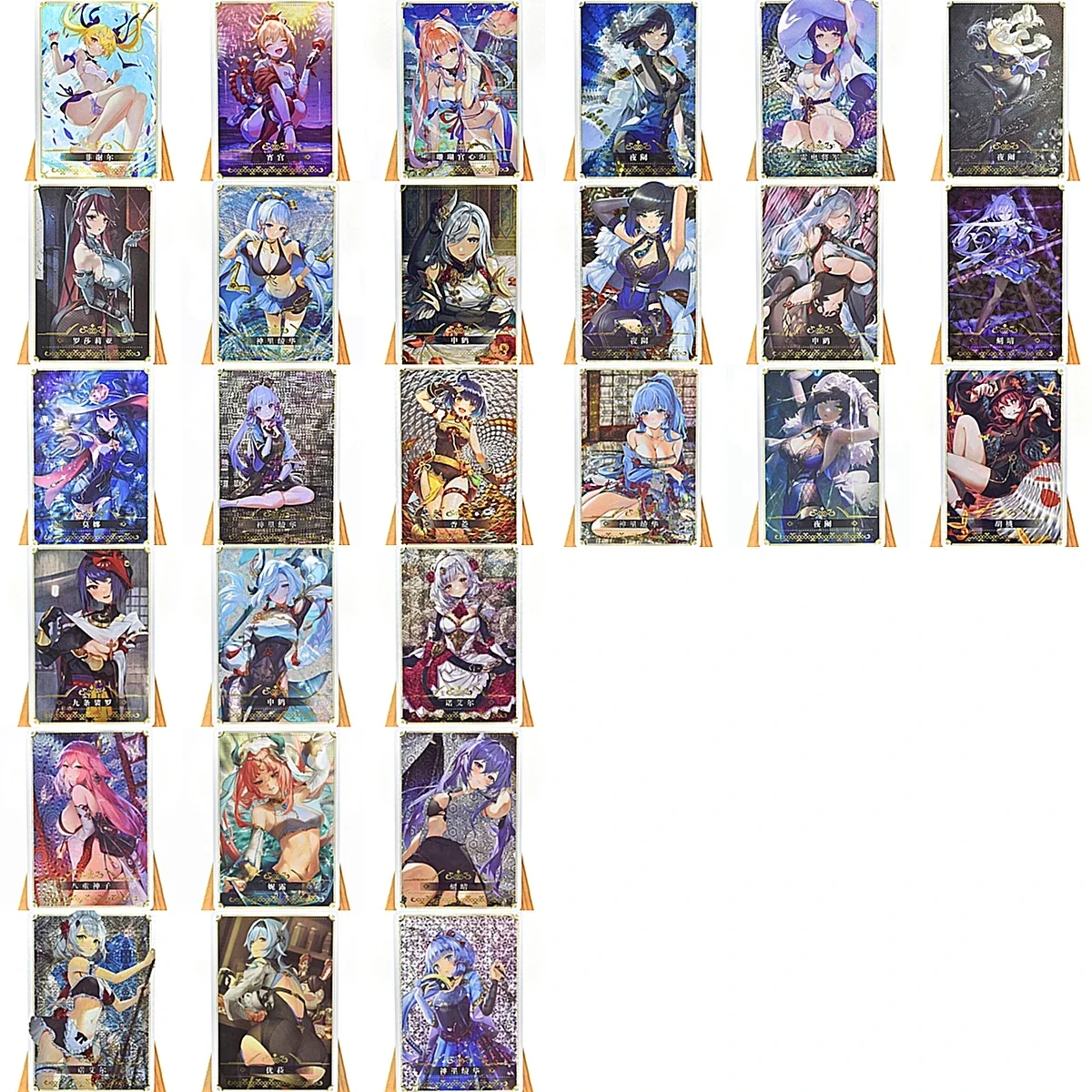 

27Stks/set of Animation Mobile Game Flash Card Genshin NiLou Fischl Yelan Character Collection ACG Selected Collection Card