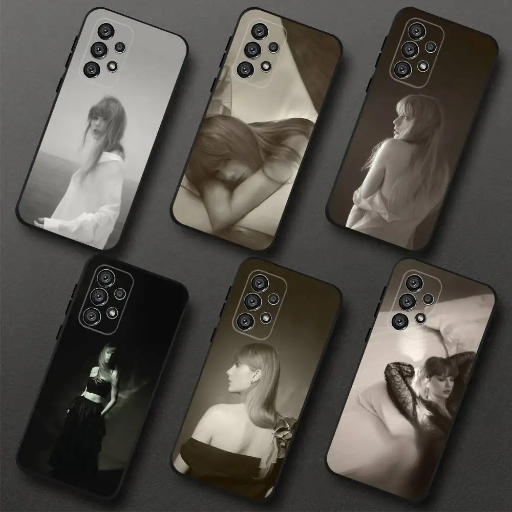 

S-Swift Singer T-Taylor Phone Case For Samsung S 25,24,23,22,30,21,10,9,Ultra,Plus,Lite,FE,4,5G Black Soft Case