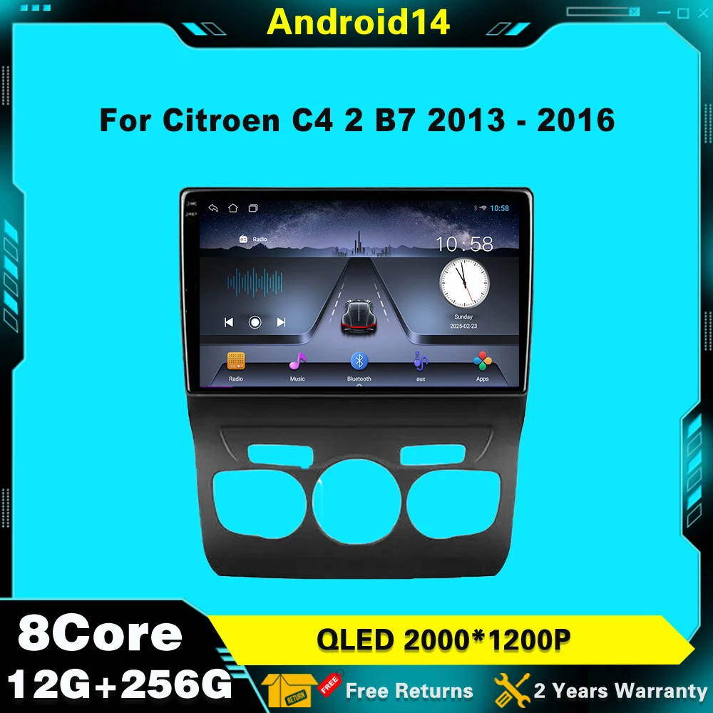 

Android 14 For Citroen C4 2 B7 2013 - 2016 Car Radio Multimedia Player Navigation GPS 4G WIFi Stereo Wireless Carplay Screen