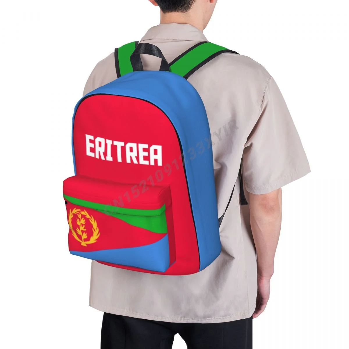 Unisex Backpack Eritrea Flag Eritrean Stitch Schoolbag Messenger Bag Case Laptop Travel Bag Mochila Gift