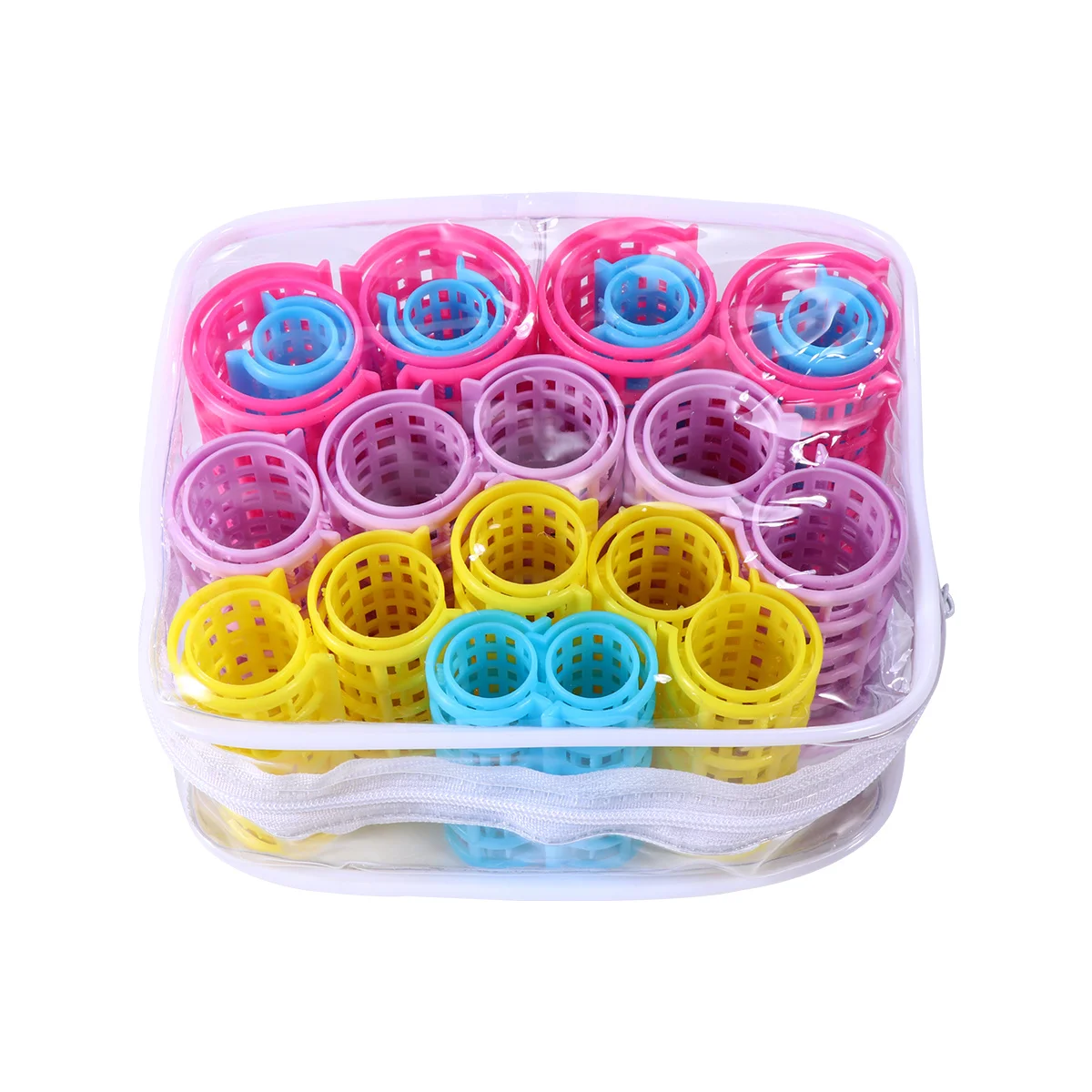 

20Pcs Multicolor Plastic Hair Rollers Self Grip Curlers No Heat Lightweight for Home Salon Hair Styling Curlers