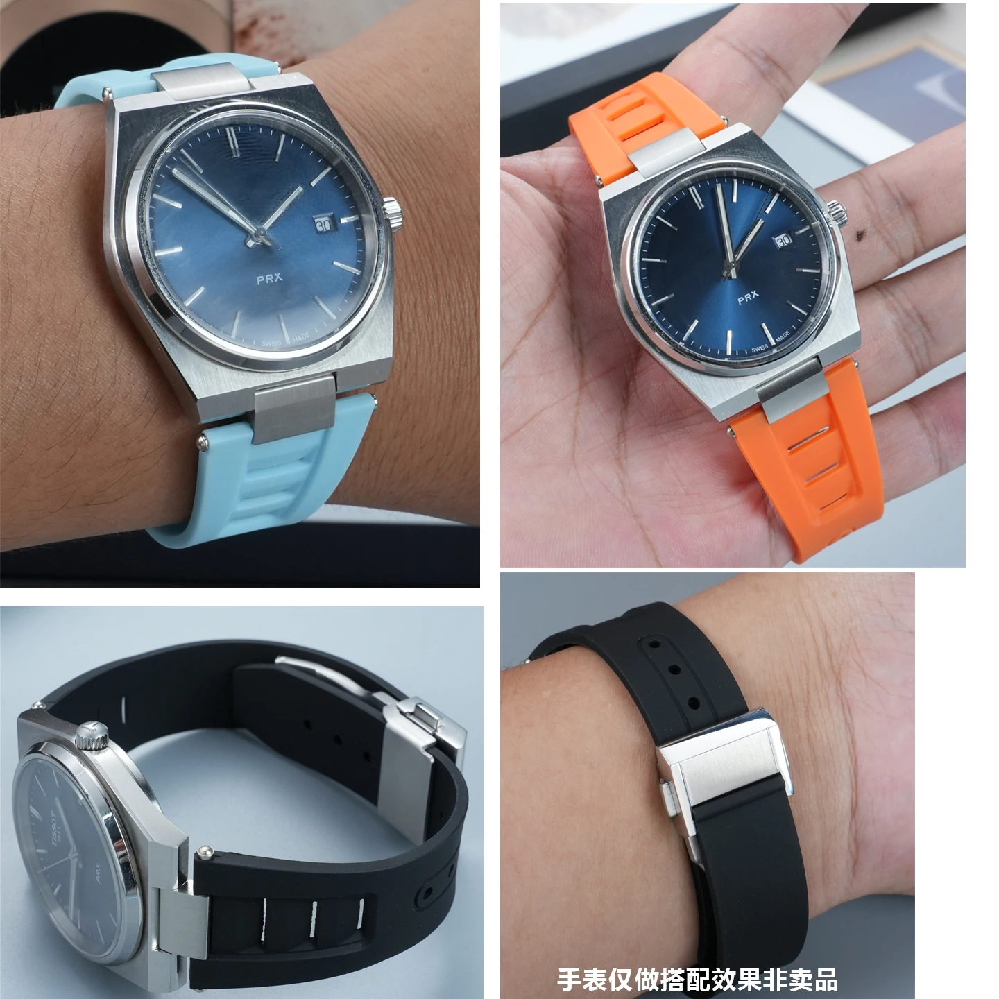 Cinturino in silicone convesso a sgancio rapido per Tissot PRX Super Player T137.407 T137.410 accessori per bracciale con cinturino in caucciù da uomo