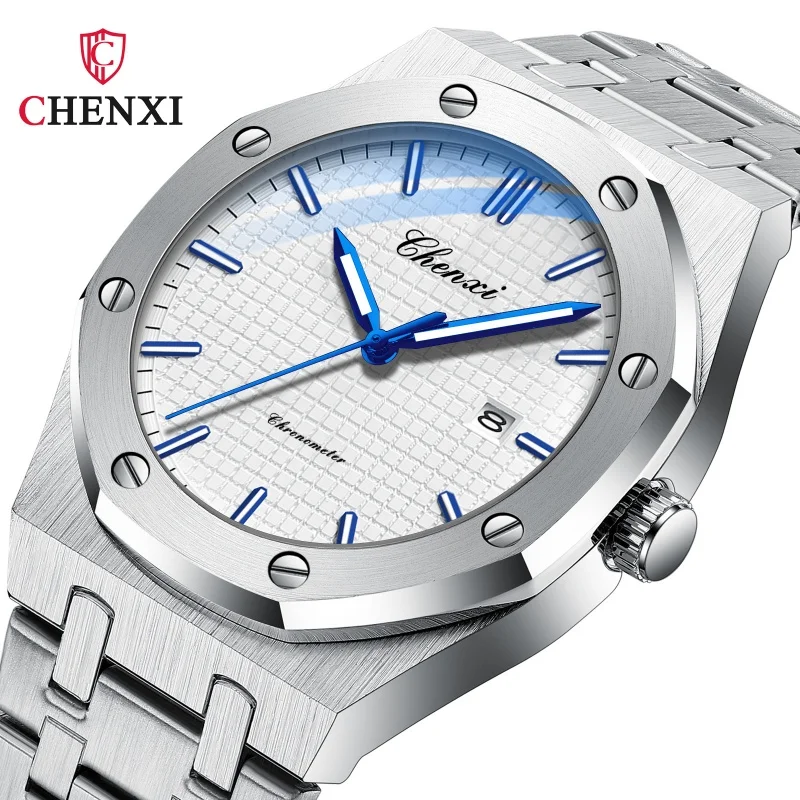 CHENXI 8248 Chronograph Date Business Waterproof Men\'s Watch Stainless Steel Luminous Fashion Free Trend Waterproof Wristwatch