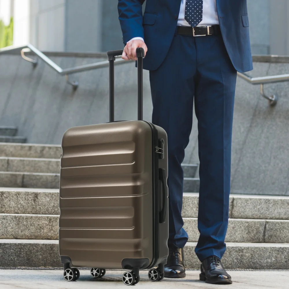 حقيبة أمتعة مقاس 28 بوصة، حقيبة سفر ABS صلبة مع عجلات دوارة خفيفة الوزن ومتينة وسعة كبيرة للرجال والنساء