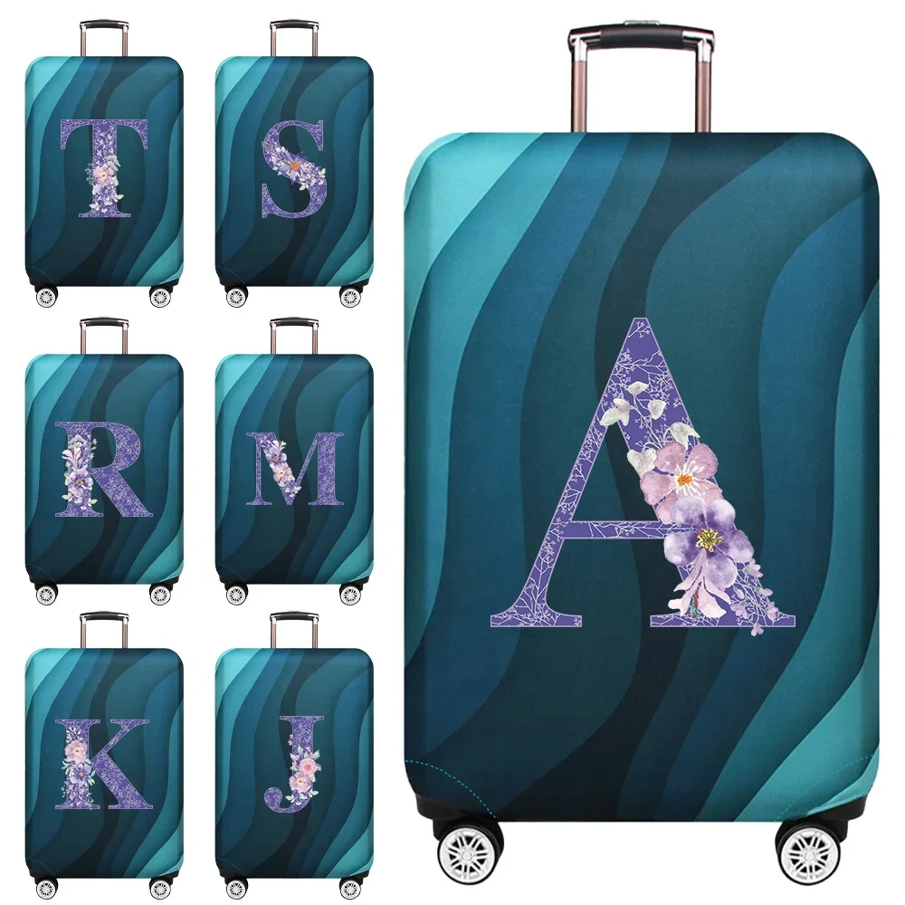 Luggage Covers 18-32inch Protector Travel Luggage Suitcase Protective Cover Stretch Dust Covers Print Purple Flower Series