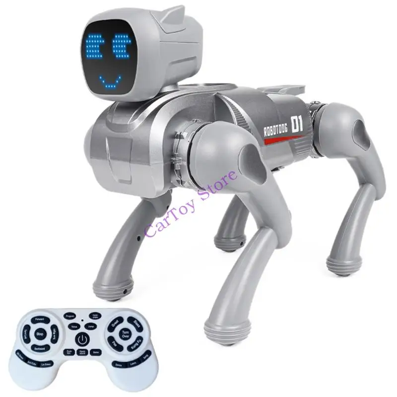 Brinquedo simulação interativa cão robótico com controle remoto programável 2.4G com atualizações recursos educacionais